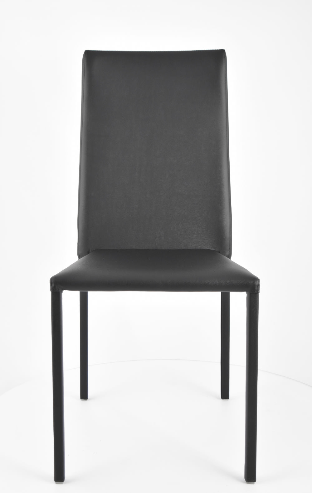 wohnli-moebel-suche-M23170442-1 2er Set gepolsterte Stühle aus Stahl mit Kunstlederbezug, Schwarz 51x96x45cm PVC - Polyvinlychlorid Schwarz T M C S Möbel Esszimmermöbel Stühle