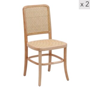 wohnli-moebel-suche-M23171750 Wohnli Möbelsuche - Esszimmerstühle (2er Set) aus Massivholz und Rattan Braun