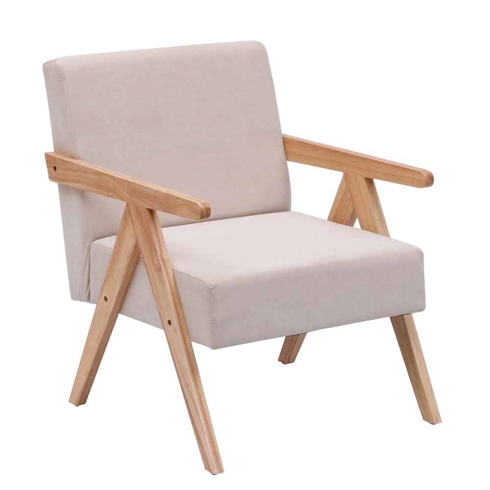 Wohnli Möbelsuche - Polstersessel aus Massivholz und Stoff Beige