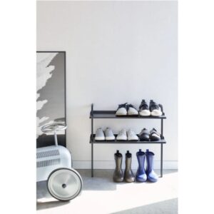 Schuhregal für Kinder aus schwarzem Metall 50x48x22cm Metall Schwarz Yamazaki Möbel Flurmöbel Schuhschränke