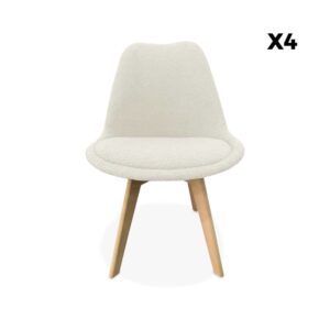 wohnli-moebel-suche-M23173915 Wohnli Möbelsuche - 4er-Set Stühle mit weißem Bouclé-Bezug