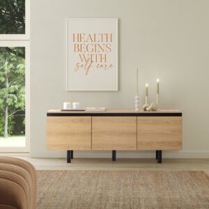 TV-Schrank mit 3 Türen in Eichenholzoptik 150x58x40cm Spanplatte Braun HOMN Möbel Wohnzimmermöbel TV-Möbel