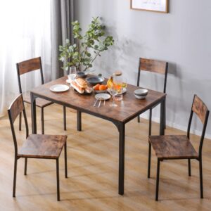 108x75x65cm Spanplatte Braun Urban Meuble Möbel Esszimmermöbel Tisch- und Stuhlset für den Außenbereich