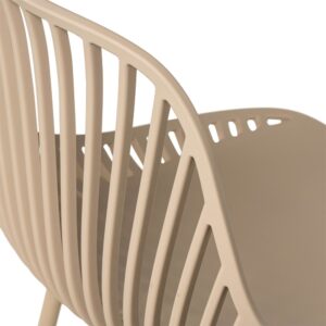 Küchenhocker aus Polypropylen mit Metallbeinen in Beige. 47x93x43cm PC - Polycarbonat Beige Koketto Home Möbel Wohnzimmermöbel Hocker