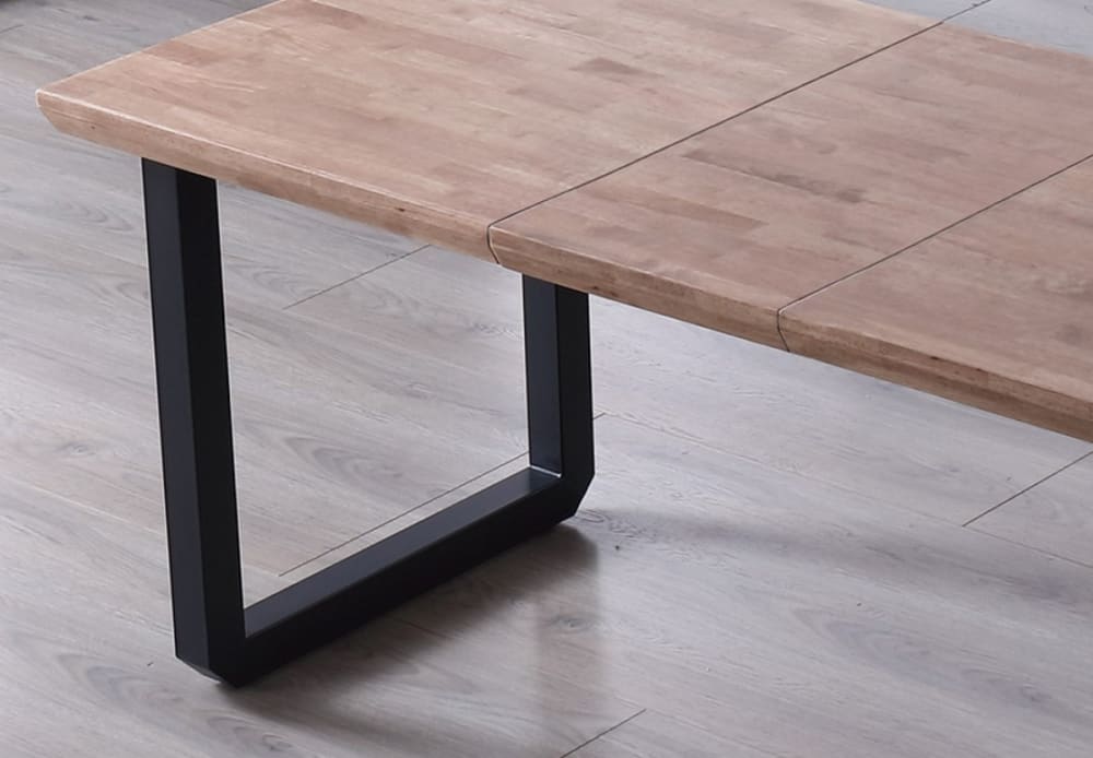 Ausziehbarer Esstisch aus Eiche und Stahl 220x77x80cm Holz Braun Mathi Design Möbel Esszimmermöbel Esstische