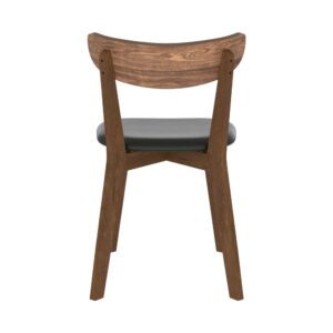 wohnli-moebel-suche-M23177092-1 Set aus 2 Stühlen aus schwarzem Kunstleder und Eschenholz 48x81x55cm Holz Schwarz Maison Pavane Möbel Esszimmermöbel Stühle