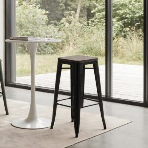 wohnli-moebel-suche-M24000585 Wohnli Möbelsuche - Barhocker (4er Set) aus Metall und Massivholz