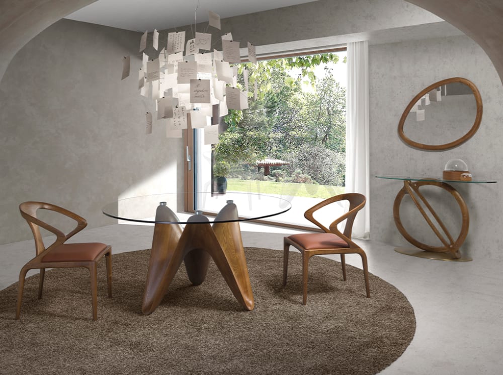 130x75x130cm Glas Braun Angel Cerda Möbel Esszimmermöbel Esstische