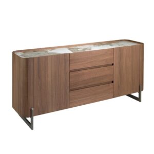 wohnli-moebel-suche-M24002188 Wohnli Möbelsuche - Sideboard aus Nussbaum und Stahl mit Platte aus Porzellanmarmor
