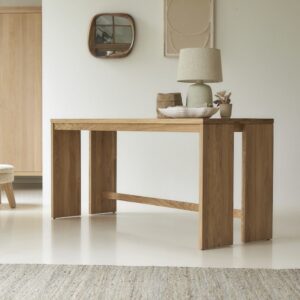 wohnli-moebel-suche-M24002860-1 Schreibtisch aus massivem Eichenholz 160 cm 160x74x60cm Holz Beige Tikamoon Möbel Büromöbel Schreibtische