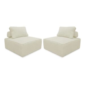 wohnli-moebel-suche-M24003350 Wohnli Möbelsuche - 2er Set Sessel ohne Armlehne mit cremefarbenem Cordbezug