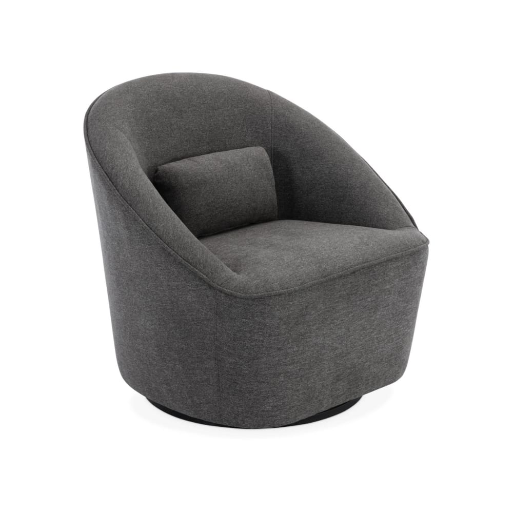wohnli-moebel-suche-M24003352 Wohnli Möbelsuche - 360° drehbarer Sessel mit dunkelgrauem Stoffbezug