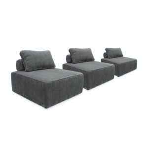 wohnli-moebel-suche-M24003367 Wohnli Möbelsuche - 3er Set Sessel ohne Armlehne mit grauem Cordbezug
