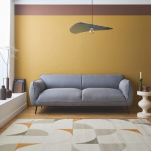 3-Sitzer-Sofa mit hellgrauem Stoffbezug und schwarzen Metallfüßen 205x76x82cm Stoff Grau sweeek Sofas und Sessel Sofas 2-Sitzer-Sofas & 3-Sitzer-Sofas