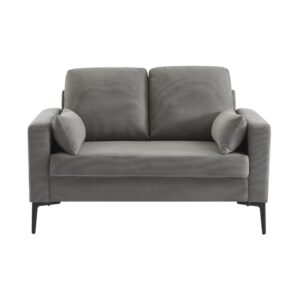 2-Sitzer-Sofa mit Cordbezug in hellgrau 130x69x79cm Samt Grau sweeek Sofas und Sessel Sofas 2-Sitzer-Sofas & 3-Sitzer-Sofas