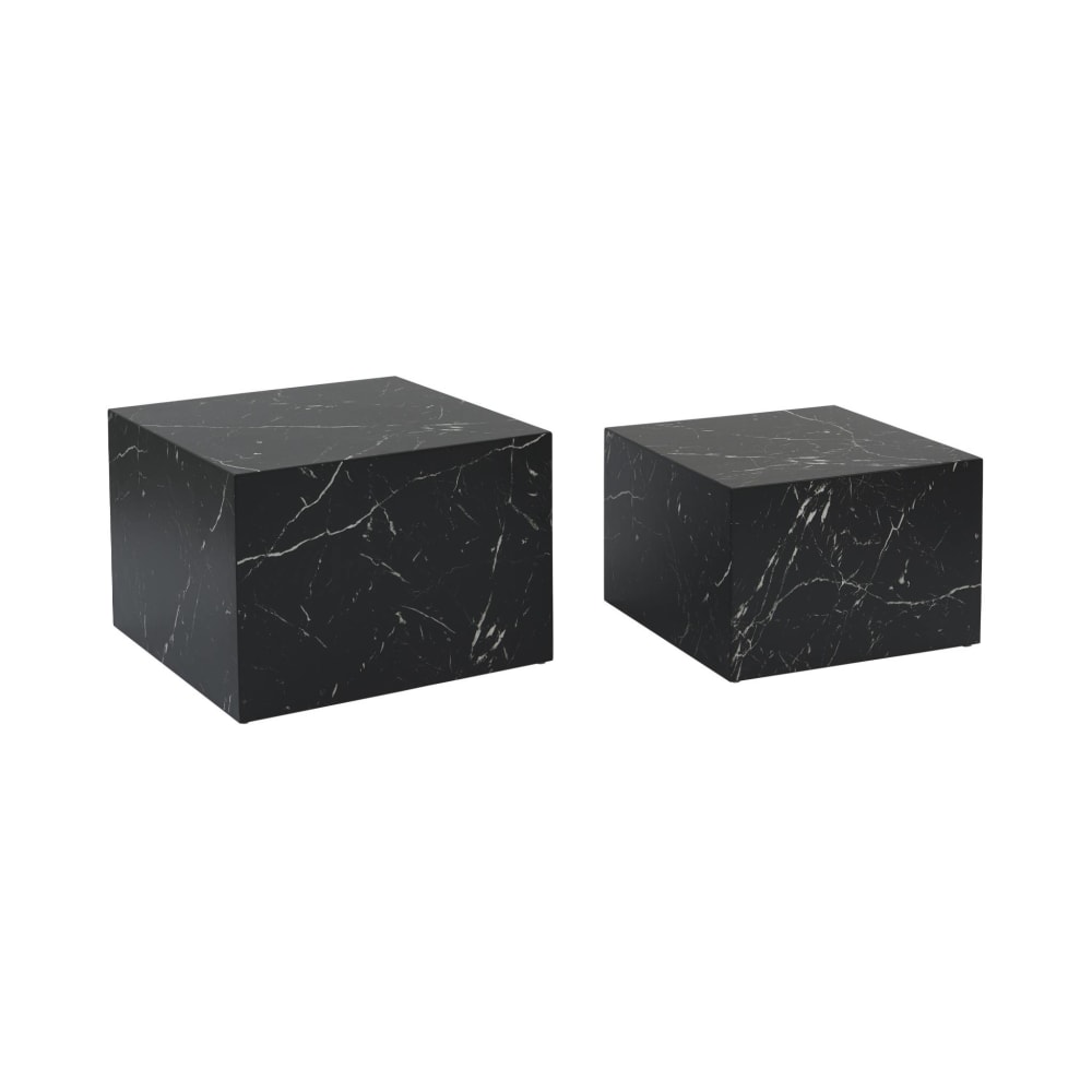 wohnli-moebel-suche-M24003468 Wohnli Möbelsuche - 2er Set Couchtische mit Marmoreffekt in schwarz
