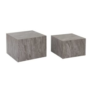 Wohnli Möbelsuche - 2er Set Couchtische mit Marmoreffekt in grau