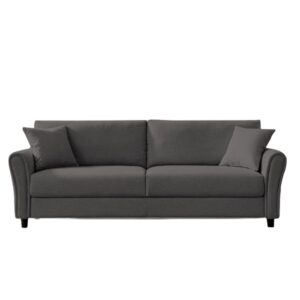 Wohnli Möbelsuche - Sofa aus dunkelgrauem Stoff mit 4 Sitzplätzen