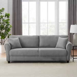 Sofa aus hellem grauem Stoff mit 4 Sitzplätzen 212x87x78cm Holz Grau Concept Usine Sofas und Sessel Sofas 2-Sitzer-Sofas & 3-Sitzer-Sofas