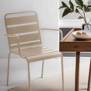 wohnli-moebel-suche-M24003571-1 Sessel im industriellen Stil aus Metall Taupe 53x83x42cm Stahl Beige Oviala Sofas und Sessel Sessel, Poufs und Fußbänke Sessel