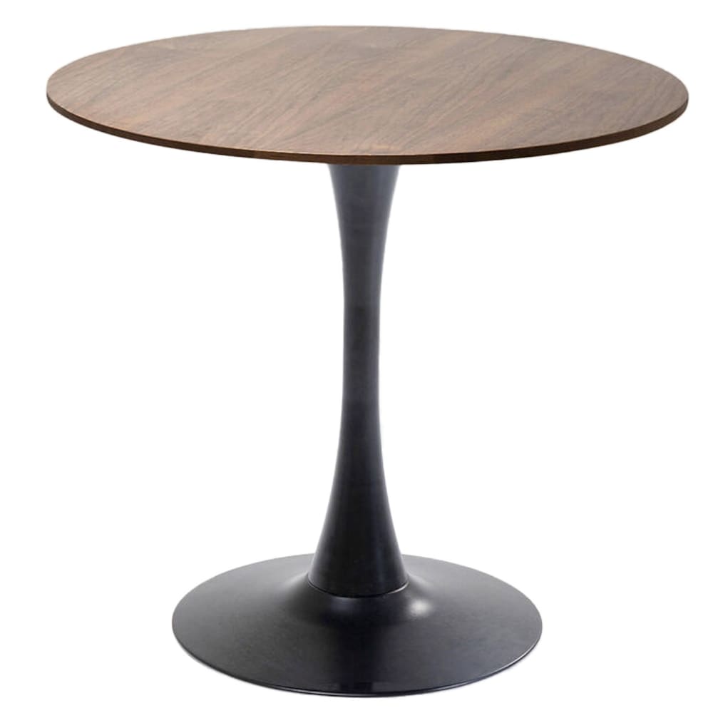 wohnli-moebel-suche-M24005925 Wohnli Möbelsuche - Runder Esstisch für 3 Personen aus Holz und Stahl in Schwarz D80cm