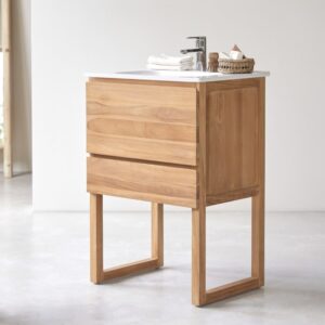 60x88x45cm Holz Beige Tikamoon Möbel Badezimmermöbel Badezimmerschränke