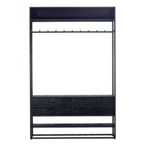 Wohnli Möbelsuche - Garderobenschrank aus Metall/Holz 130x35x200cm