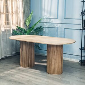 Esstisch aus Holz (6 Personen) 90x75x180cm Holz Braun Nordlys Möbel Esszimmermöbel Esstische