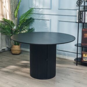 Esstisch aus Holz Schwarz (6 Personen) 120x75x120cm Holz Schwarz Nordlys Möbel Esszimmermöbel Esstische