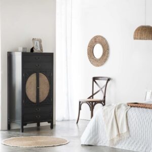 70x135x40cm Spanplatte Schwarz Wanderlust deco Möbel Schlafzimmermöbel Schränke