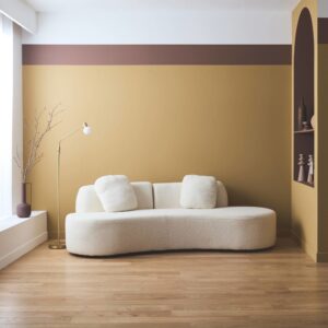 3-Sitzer Sofa mit organischer Form und cremefarbenem Bouclé-Bezug 232x68x97cm Stoff Beige sweeek Sofas und Sessel Sofas 2-Sitzer-Sofas & 3-Sitzer-Sofas