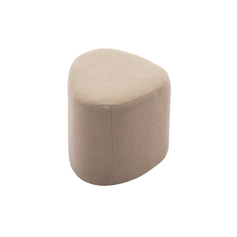 Wohnli Möbelsuche - Hocker in Kieselsteinform mit Stoffbezug in greige