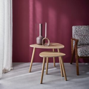 2er Set Couchtische mit naturfarbenem Holzdekor 60x48x60cm Spanplatte Beige sweeek Möbel Wohnzimmermöbel Couchtische