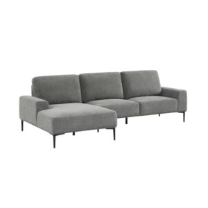 Wohnli Möbelsuche - 3-Sitzer-Sofa dunkelgrau und Recamiere links