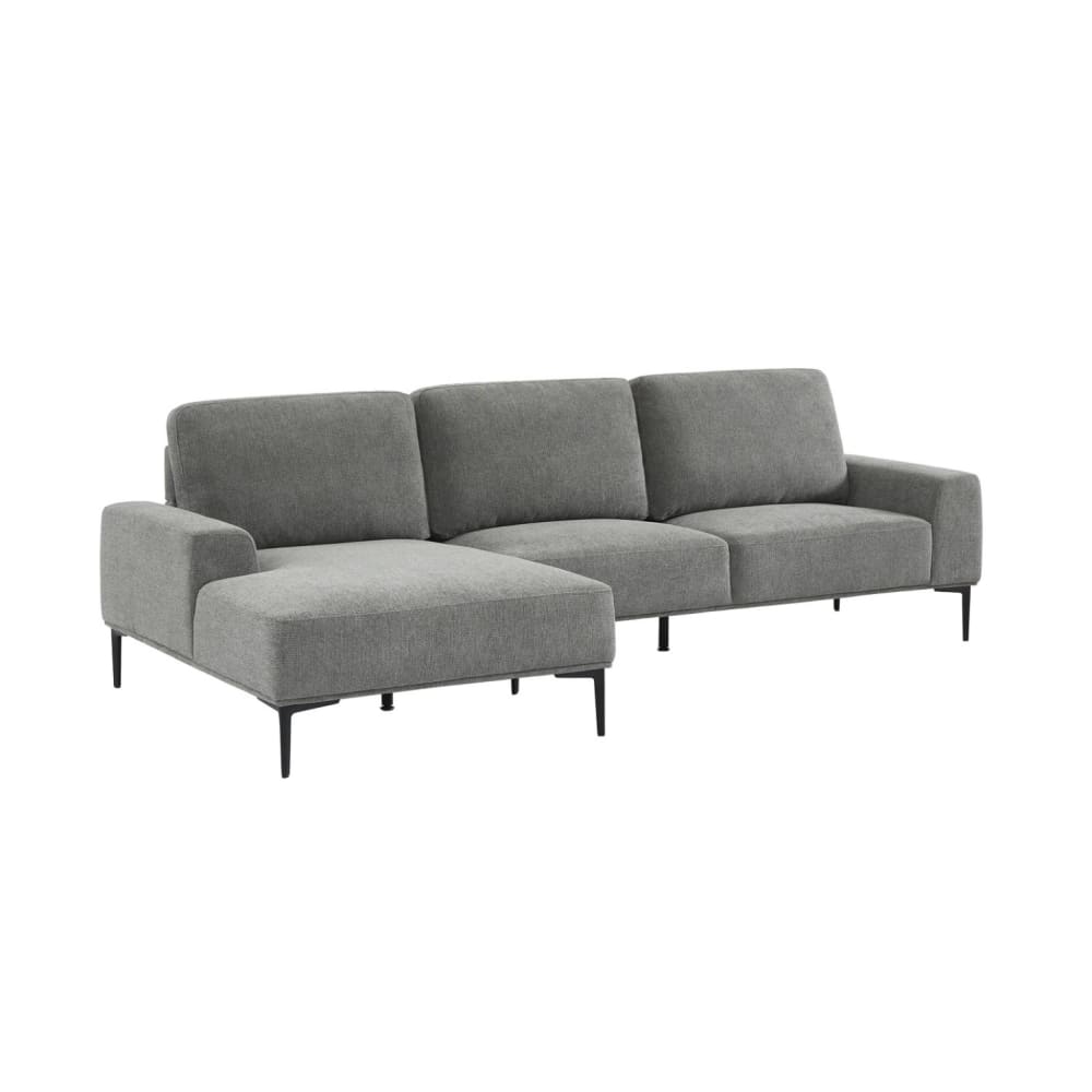 Wohnli Möbelsuche - 3-Sitzer-Sofa dunkelgrau und Recamiere links