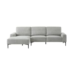 3-Sitzer-Sofa hellgrau und Recamiere links 134x84x260cm Stoff Grau sweeek Sofas und Sessel Sofas Ecksofas