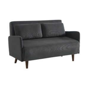 Wohnli Möbelsuche - 2-Sitzer-Sofa mit Schlaffunktion und dunkelgrauem Cordbezug