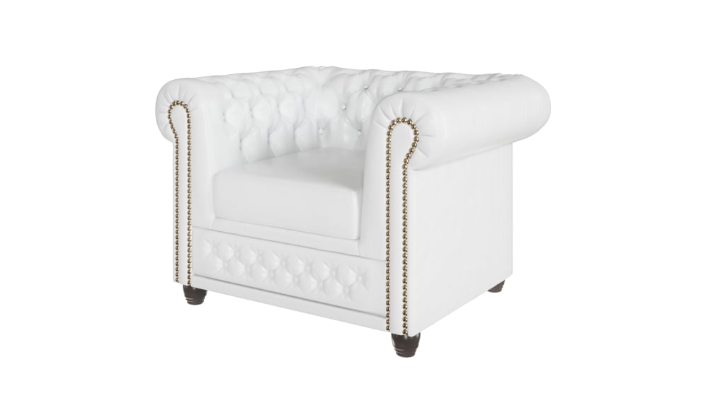 Wohnli Möbelsuche - Chesterfield Sessel aus veganem Leder-Bezug