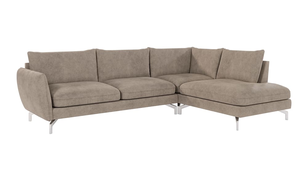 wohnli-moebel-suche-M24011531 Wohnli Möbelsuche - Modernes Ecksofa mit Silber-Füßen aus Mikrofaser-Stoff