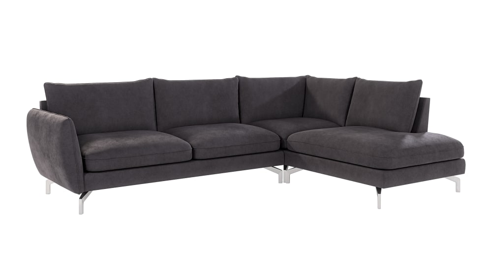 wohnli-moebel-suche-M24011532 Wohnli Möbelsuche - Modernes Ecksofa mit Silber-Füßen aus Mikrofaser-Stoff