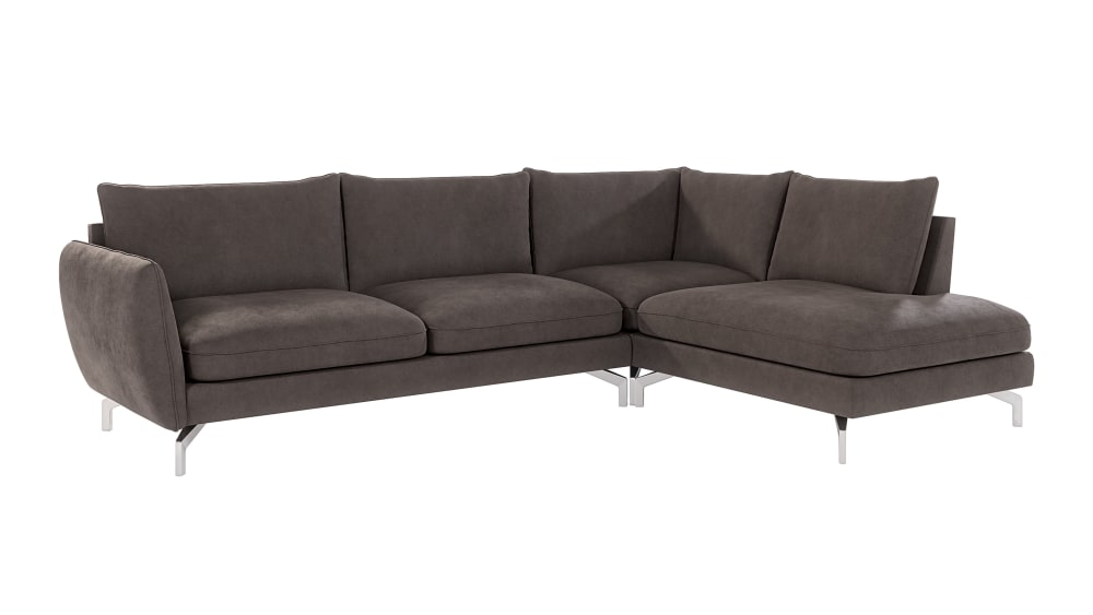 wohnli-moebel-suche-M24011533 Wohnli Möbelsuche - Modernes Ecksofa mit Silber-Füßen aus Mikrofaser-Stoff