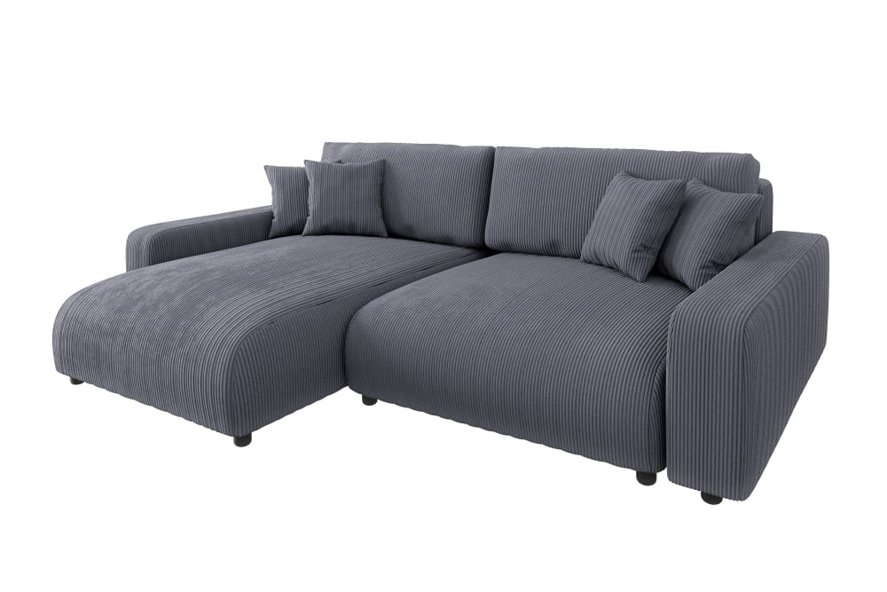 wohnli-moebel-suche-M24011561 Wohnli Möbelsuche - Ecksofa mit Schlaffunktion und Bettkasten in Grau Cord-Stoff