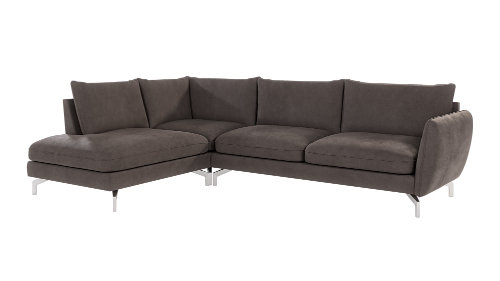 wohnli-moebel-suche-M24011563 Wohnli Möbelsuche - Modernes Ecksofa mit Silber-Füßen aus Mikrofaser-Stoff