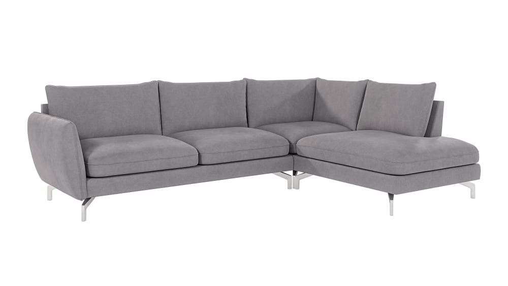 wohnli-moebel-suche-M24011586 Wohnli Möbelsuche - Modernes Ecksofa mit Silber-Füßen aus Mikrofaser-Stoff