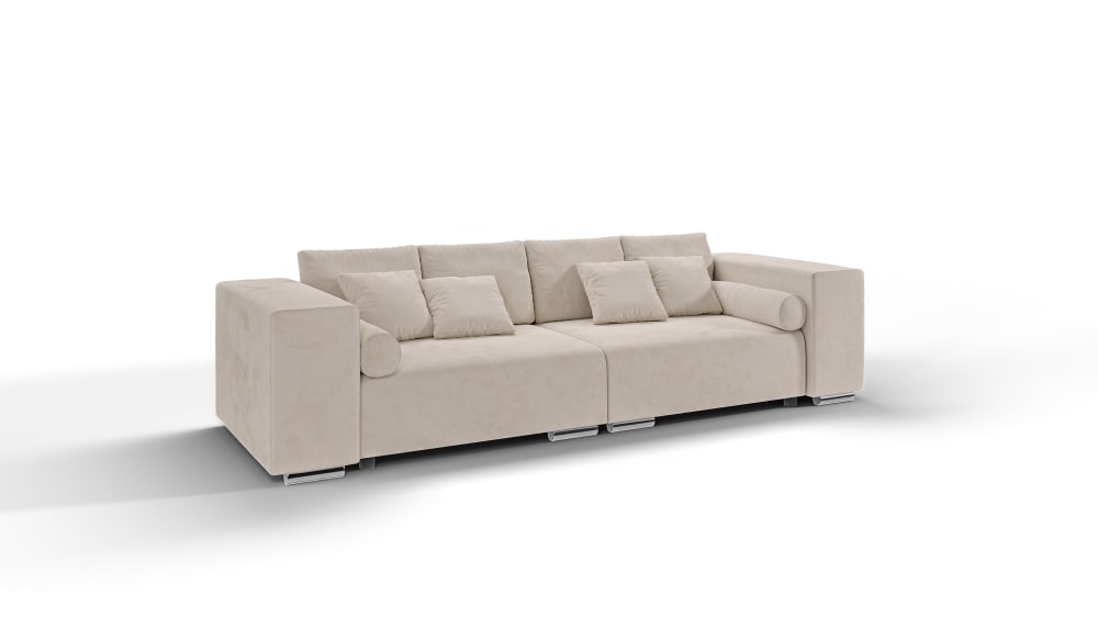 Wohnli Möbelsuche - Modernes Big Schlafsofa 5-Sitzer aus Mikrofaser-Stoff
