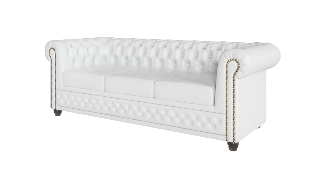 Wohnli Möbelsuche - 3-Sitzer Chesterfield Sofa aus veganem Leder-Bezug