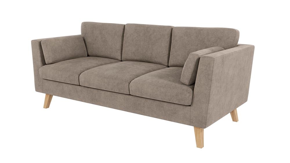 Wohnli Möbelsuche - Skandinavisches Sofa 3-Sitzer aus Mikrofaser-Stoff