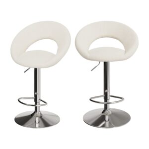 Wohnli Möbelsuche - 2er Set Barstühle aus Stoff mit Metallbeinen