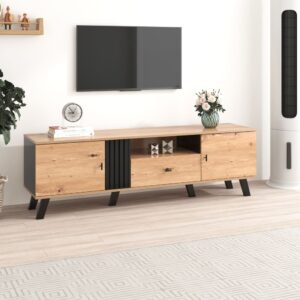 170x50x40cm Spanplatte Schwarz Urban Meuble Möbel Wohnzimmermöbel TV-Möbel