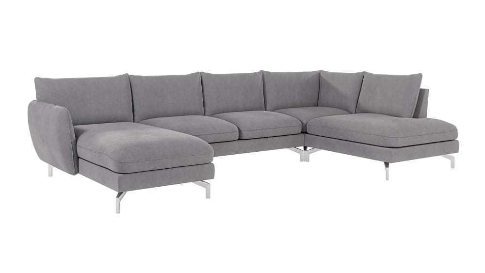wohnli-moebel-suche-M24013076 Wohnli Möbelsuche - Wohnlandschaft mit Silber-Füßen aus Mikrofaser-Stoff